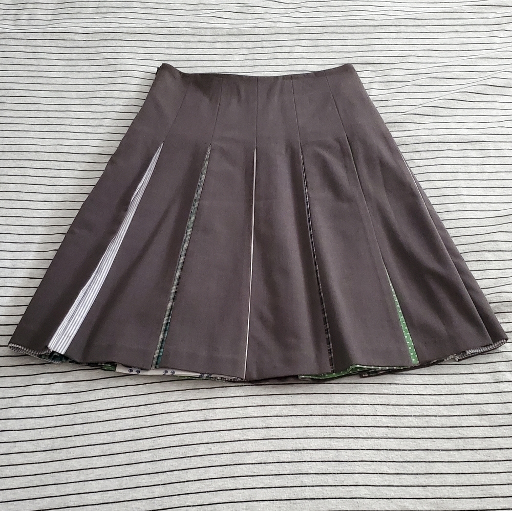 Anthropologie Gray Pleated Skirt